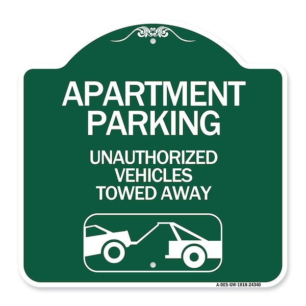 Apartment Parking Unauthorized Vehicles Towed Away With Car Tow Graphic, A-DES-GW-1818-24340